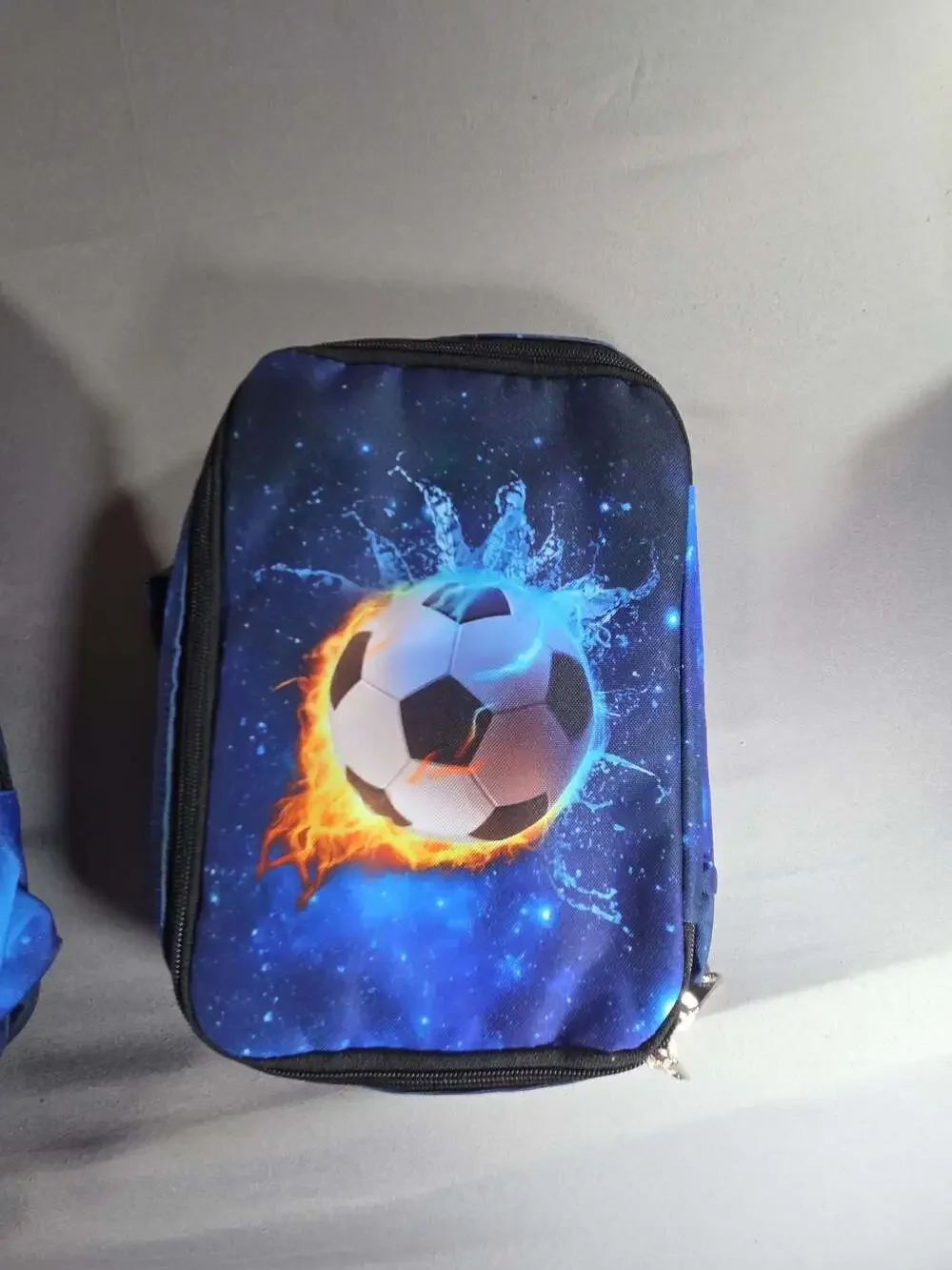 Soccer Ball Fire School Backpack and Matching Lunch Bag Set